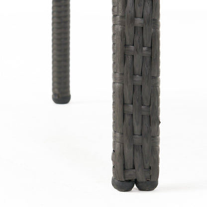 Perseer Outdoor PE Rattan Stacking Chair with Iron Frame and Cushions,Set of 4