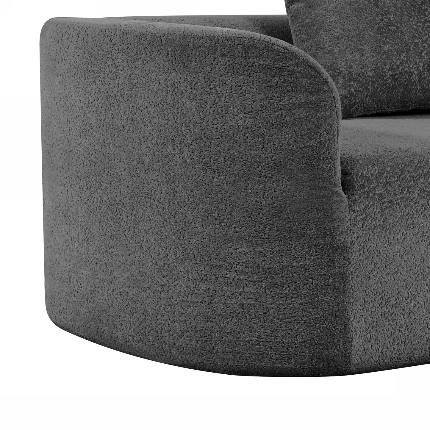 Orellar 116" Modern Curved Sectional Sofa with High-Density Fully Compressed Sponge and Chaise Lounge, Pearl Upholstery