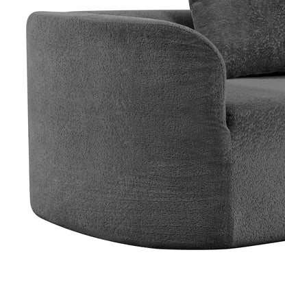Orellar 116" Modern Curved Sectional Sofa with High-Density Fully Compressed Sponge and Chaise Lounge, Pearl Upholstery