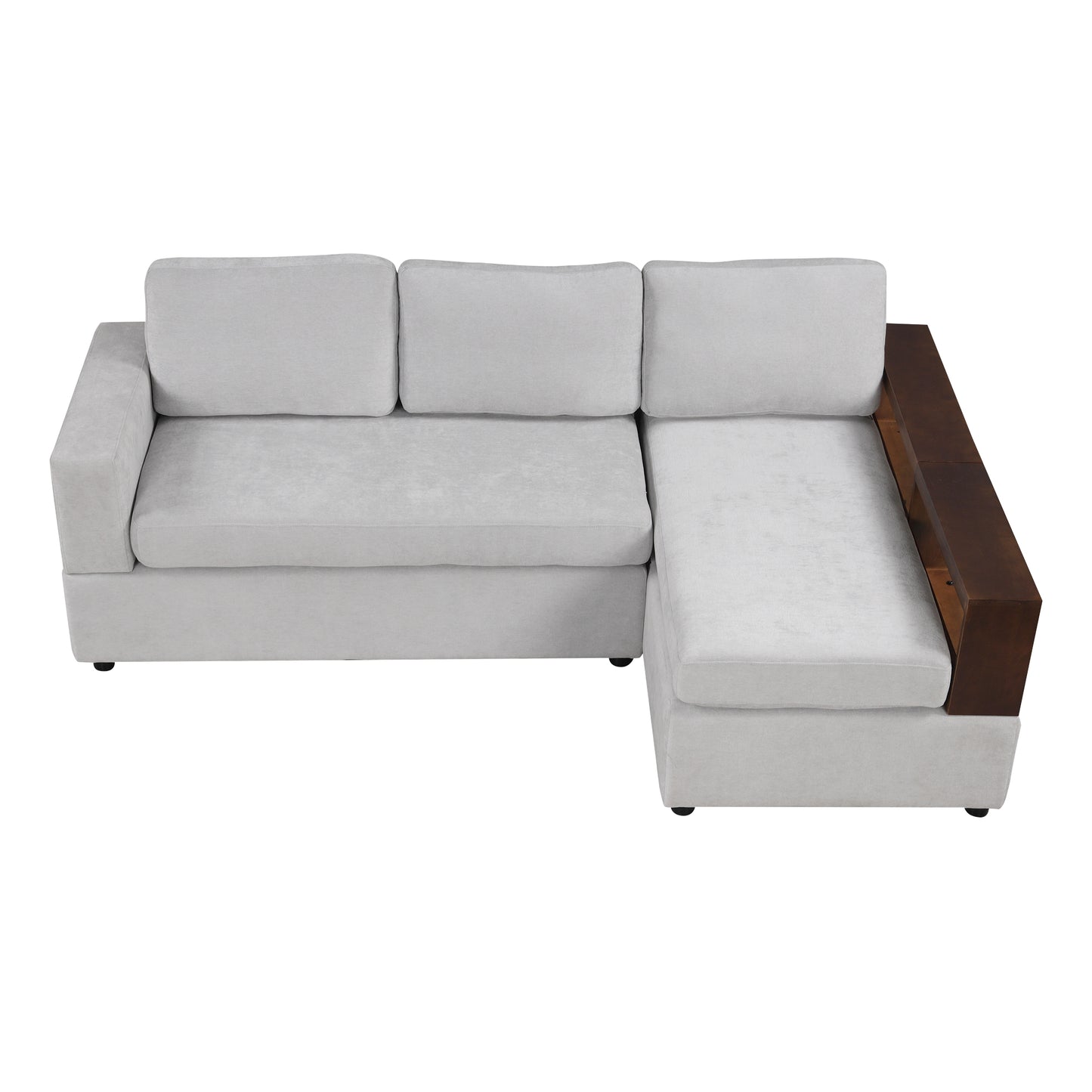 Serava Sectional Sofa Upholstered Sofa Couch with Reversible Armrests for Living Room