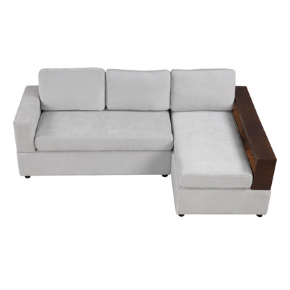 Serava Sectional Sofa Upholstered Sofa Couch with Reversible Armrests for Living Room