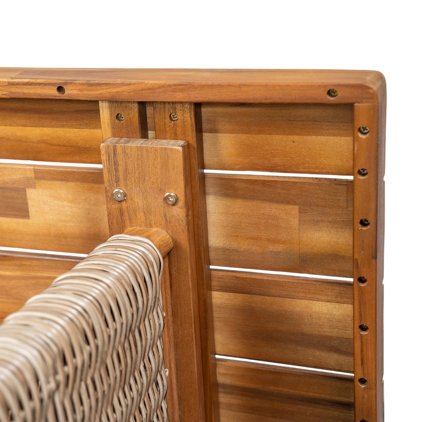 Vireor  2-piece Outdoor Acacia Wood Dining Table Set with 1 Table and 1 Bench