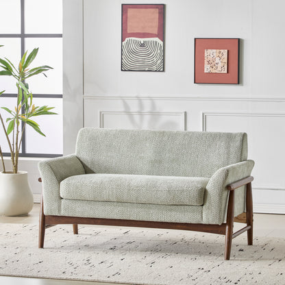 Aeionius Modern Indoor Boucle Loveseat with Flared Arms, Upholstered Fabric Sofa