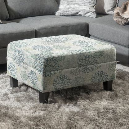 Zahra Contemporary Tufted Fabric Storage Ottoman