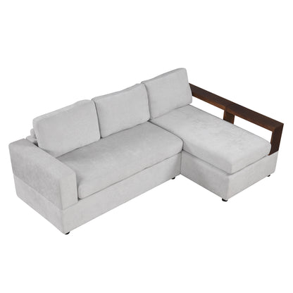 Serava Sectional Sofa Upholstered Sofa Couch with Reversible Armrests for Living Room