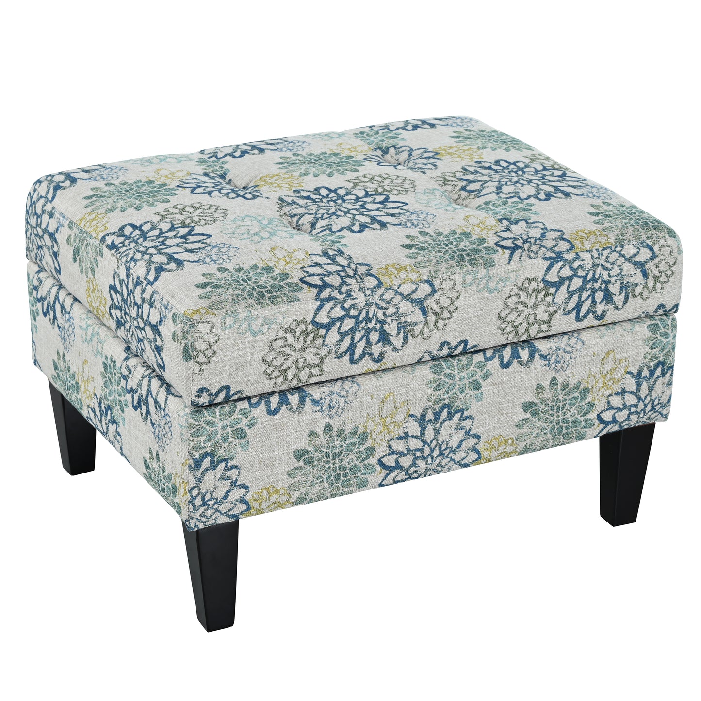 Zahra Contemporary Tufted Fabric Storage Ottoman