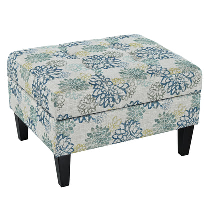Zahra Contemporary Tufted Fabric Storage Ottoman
