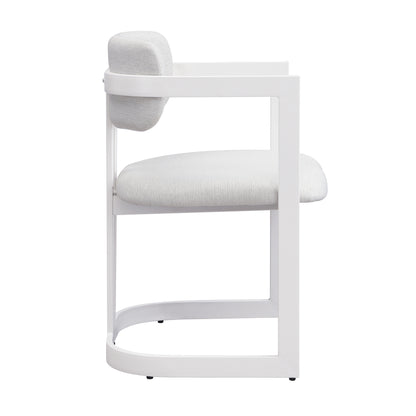 ‌Dashiell Upholstered Dining Chairs,Fabric Metal Frame Armchairs,Set of 2