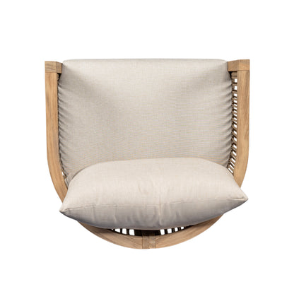 Maelrik Outdoor Acacia Wood Patio Chair with Cushions