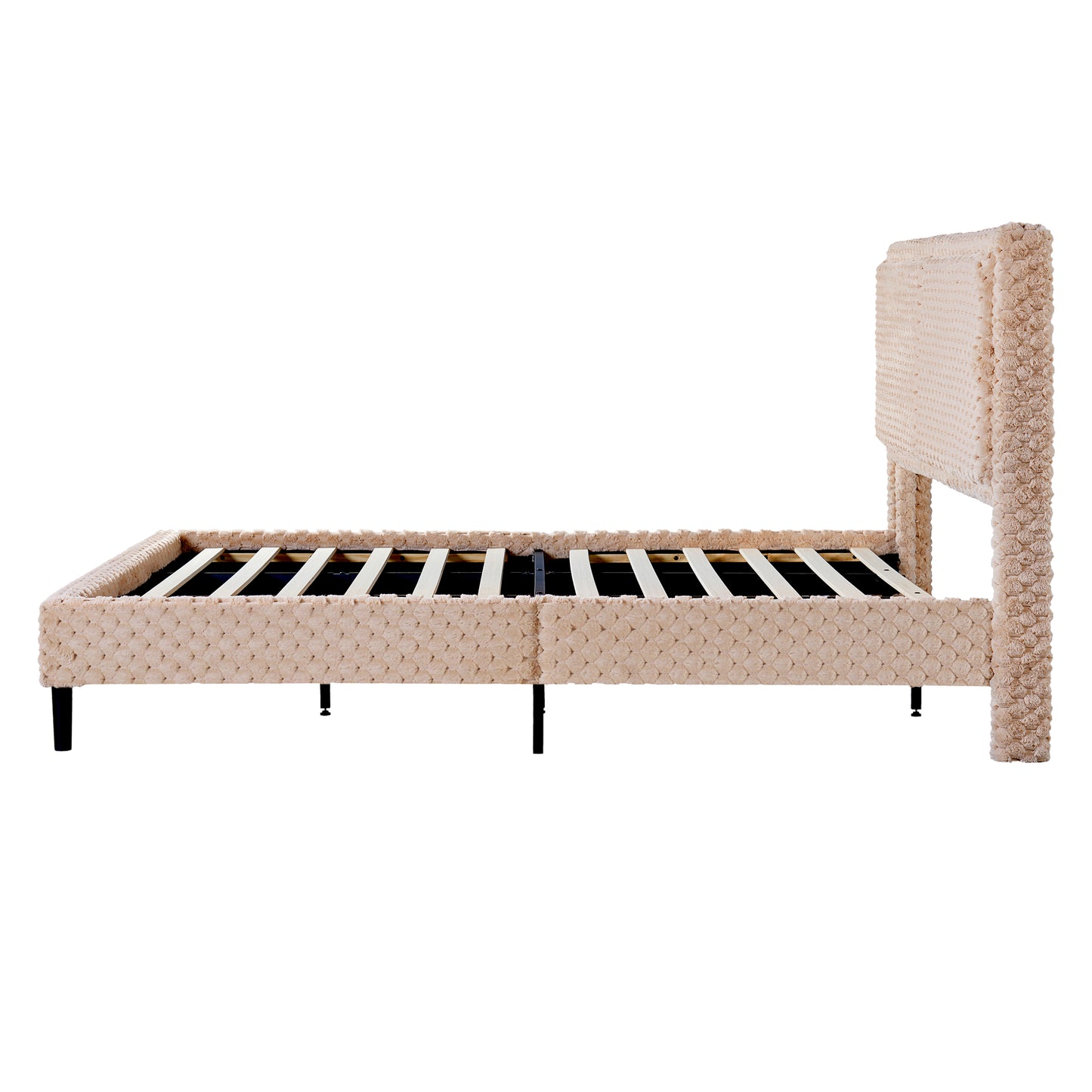 Fessil Simple Modern Plush Soft Bed Comfortable Backrest Bedroom Bed