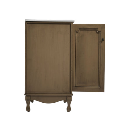 Orion 30" Vintage Bathroom Vanity with Ceramic Sink, Bathroom Vanity Cabinet,Antique Brown