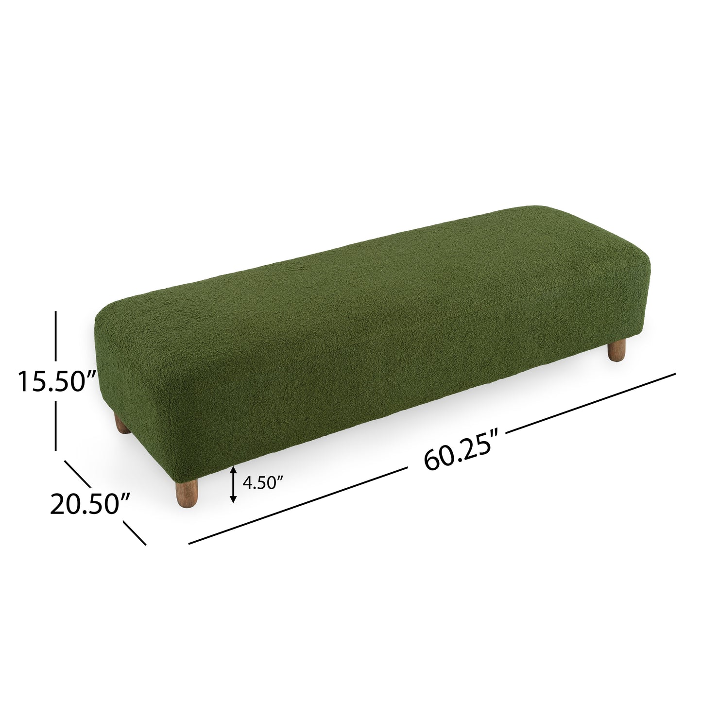 Wospun Contemporary Wood Comfortable Ottoman