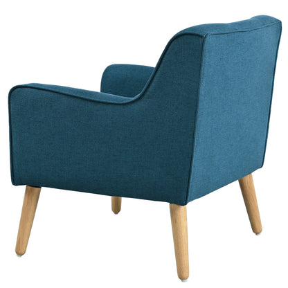 Tapara Mid-Century Modern Armchair - Tufted Fabric Accent Chair.