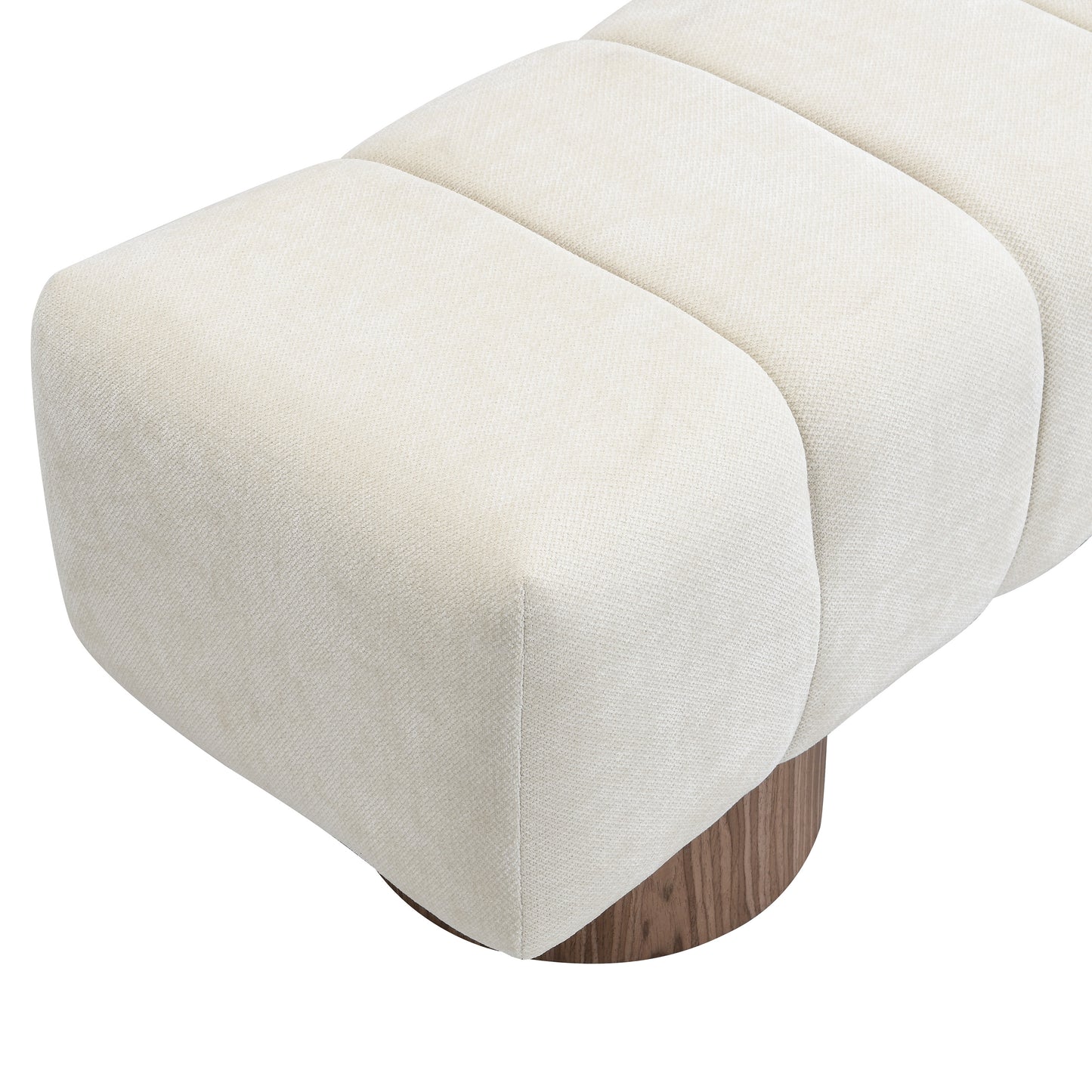 Sylithar Chenille Fabric Upholstered Dining Bench, End of Bed Entryway Bench Ottoman