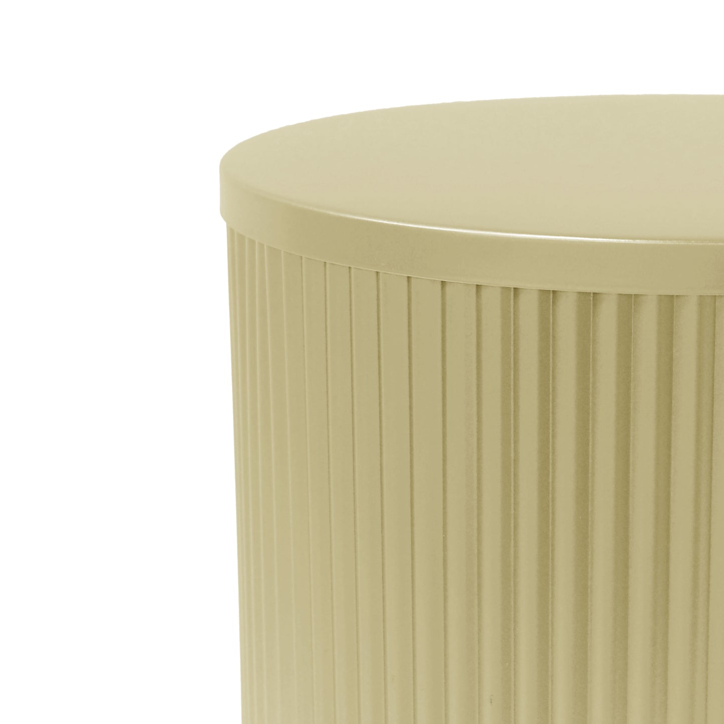 Oberon Golden Round Side Table With Vertical Stripes
