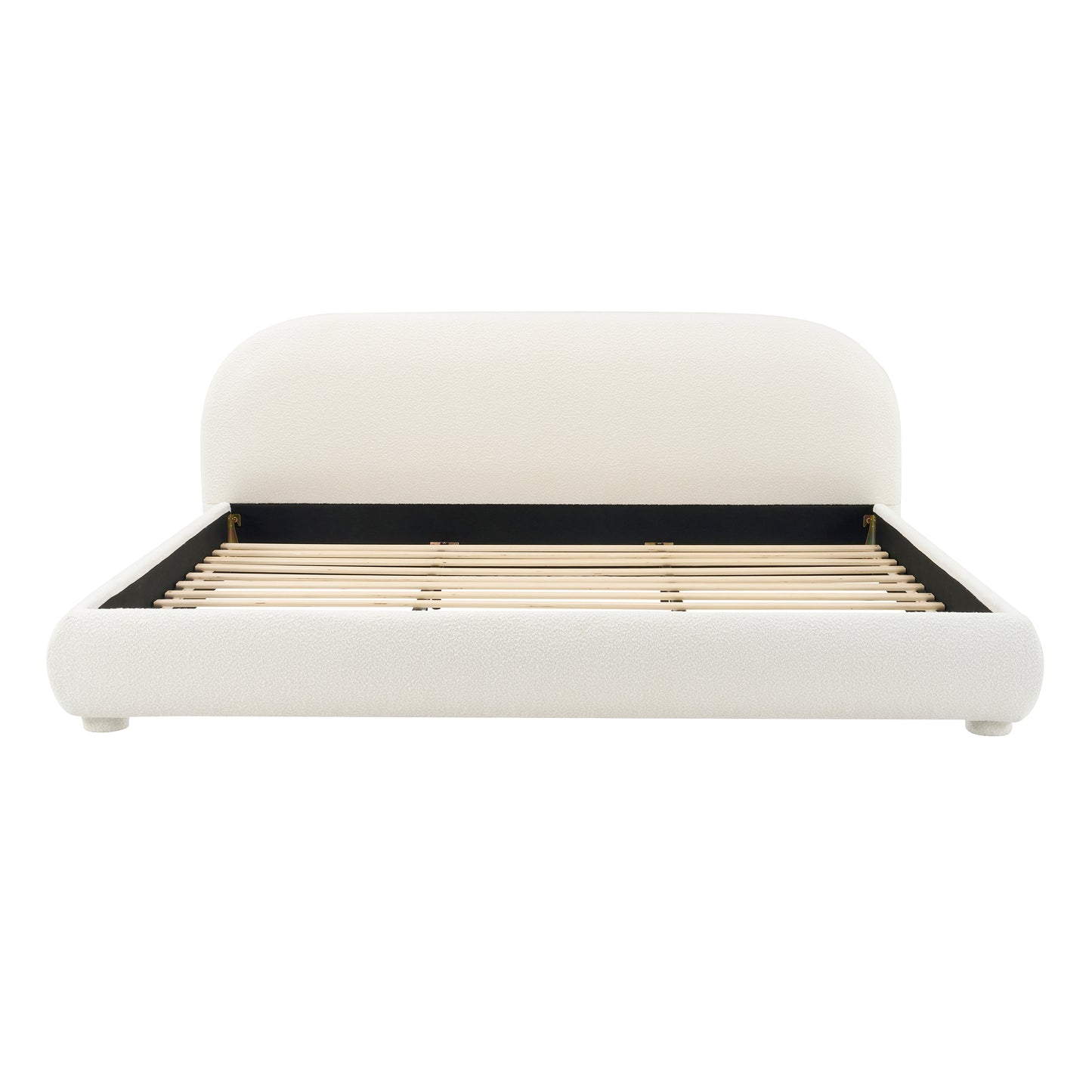 Calla Cream Style Fabric Upholstered Bed, Simple Modern Bedroom Double Bed