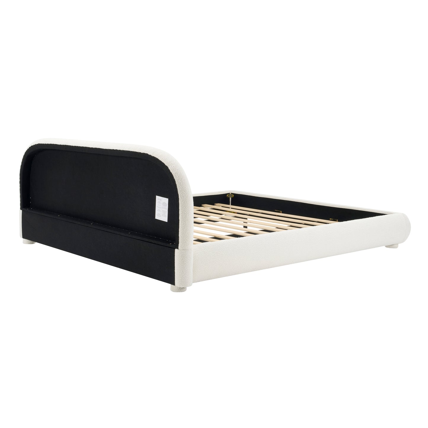 Calla Cream Style Fabric Upholstered Bed, Simple Modern Bedroom Double Bed