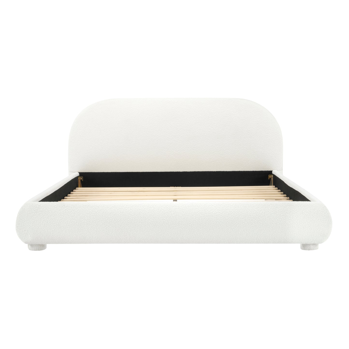 Calla Cream Style Fabric Upholstered Bed, Simple Modern Bedroom Double Bed