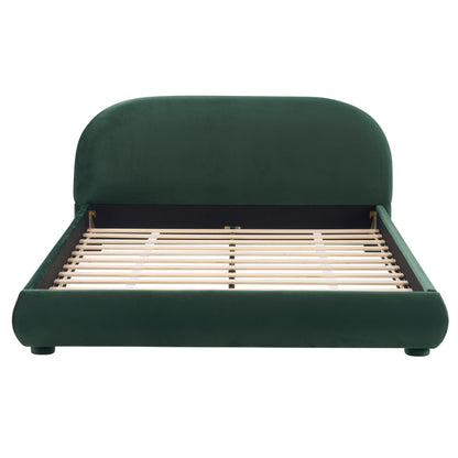 Calla Dark Green Velvet Soft Bed: Light Luxury Texture, Adding a High-end Atmosphere to Bedroom