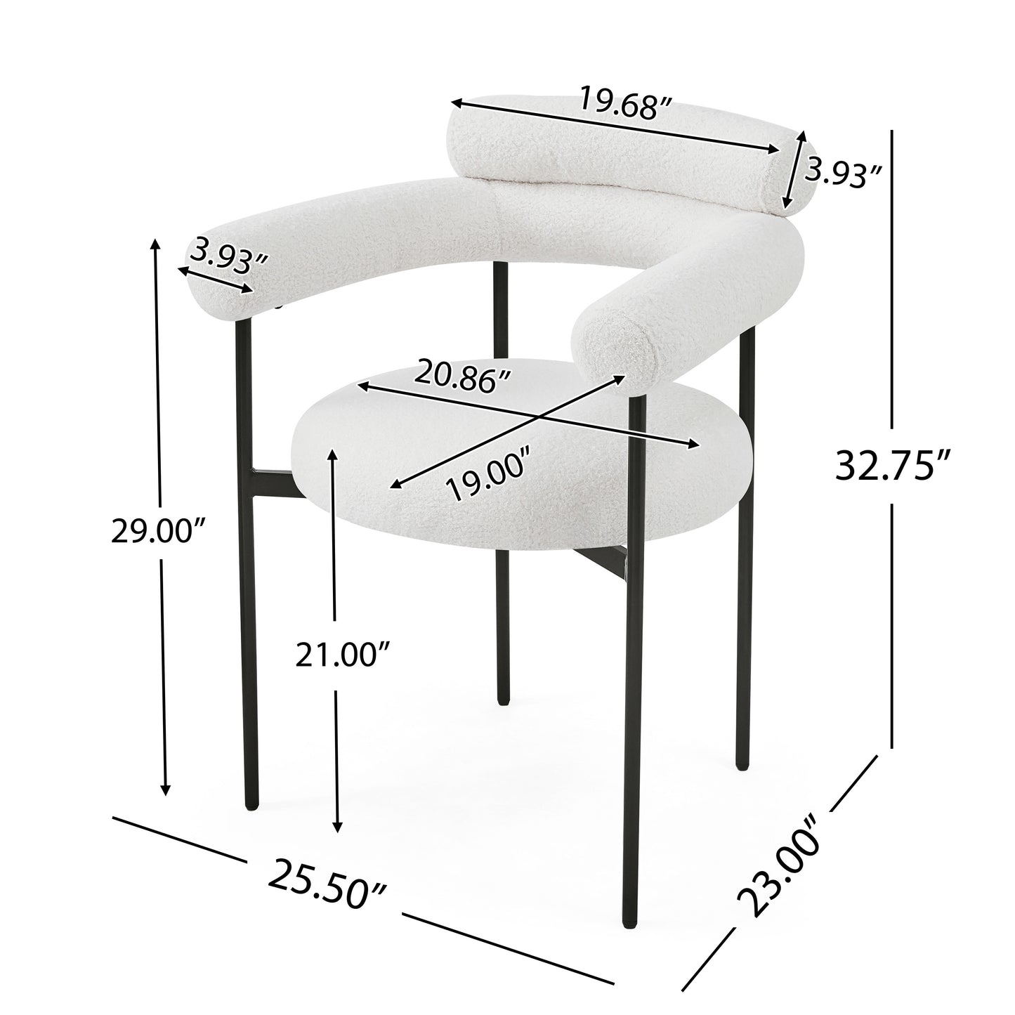 Jornic Modern Arm Upholstered Dining Chair