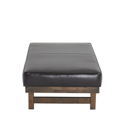 Temzyl temzyl Modern PU Cocktail Ottoman with Wood Frame