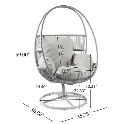 Liana Outdoor Swivel Lounge Chair, Light Gray