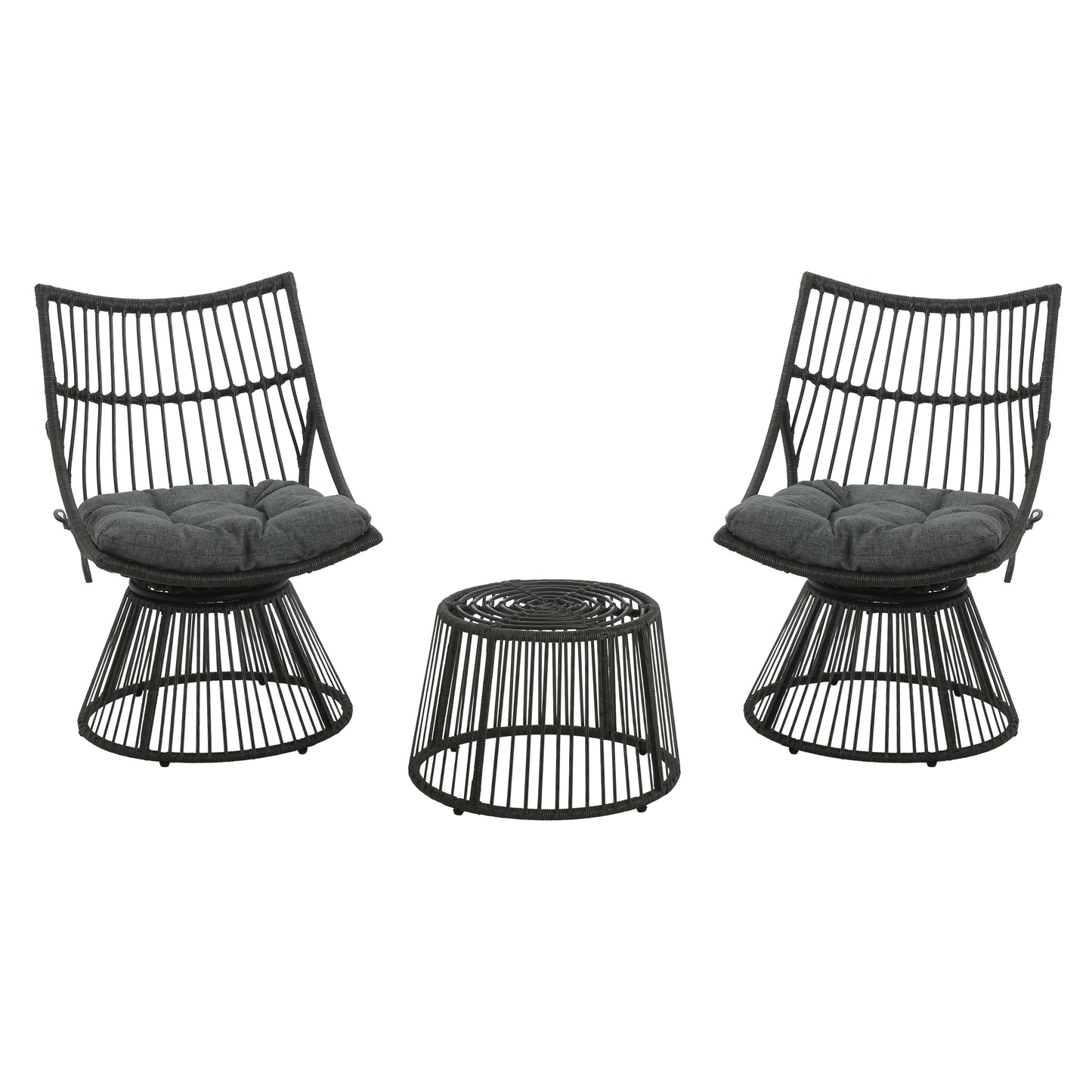 Apulia Outdoor Wicker 3 Piece Chat Set with Cushion