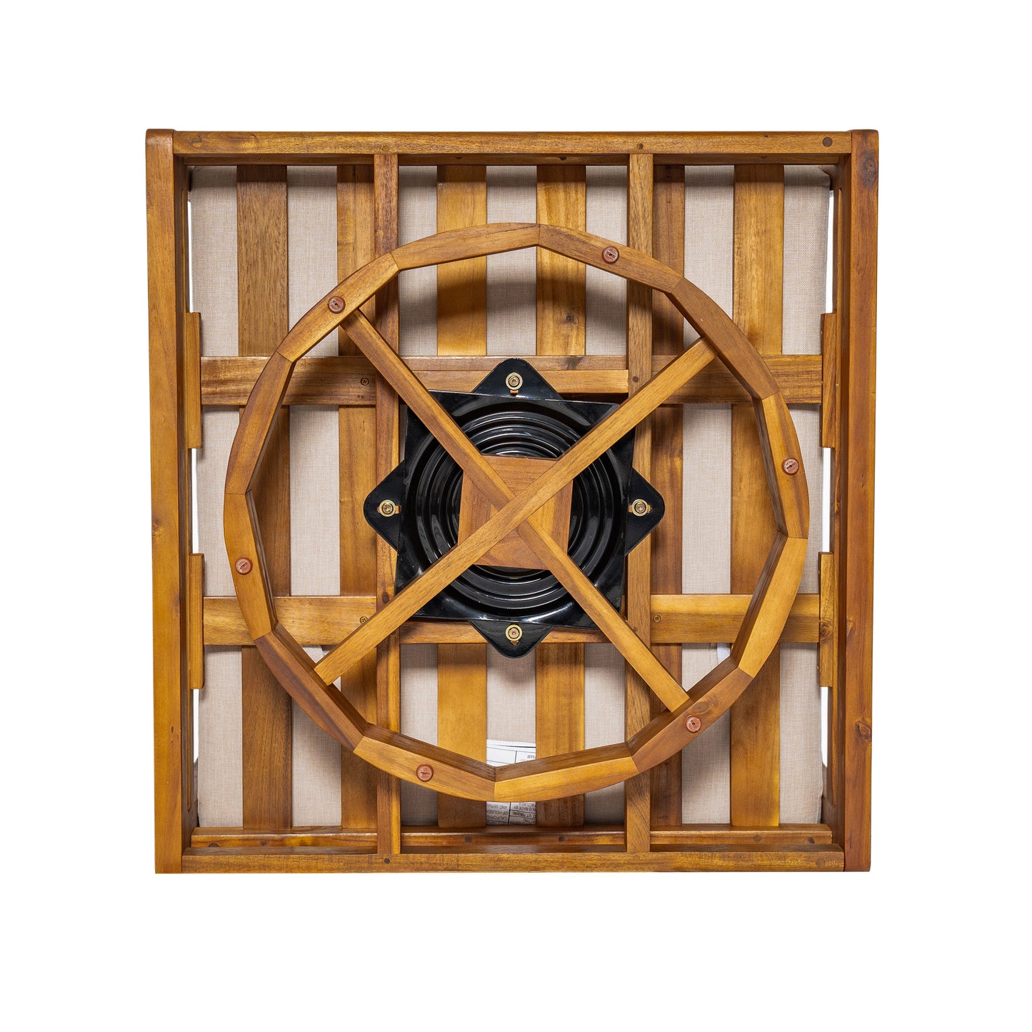 Cosima Natural Teak Swivel Outdoor Lounge Chair – Harmonious Design with Weather-Resistant Finish and Plush Beige Cushions