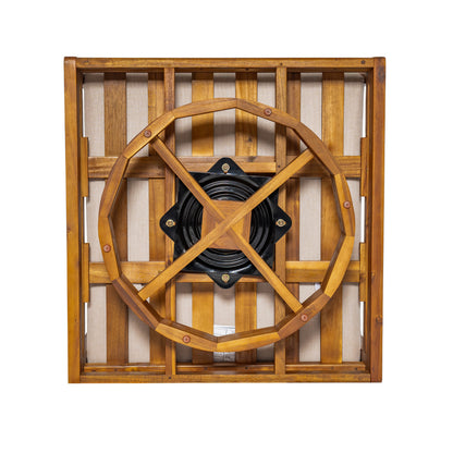 Cosima Natural Teak Swivel Outdoor Lounge Chair – Harmonious Design with Weather-Resistant Finish and Plush Beige Cushions