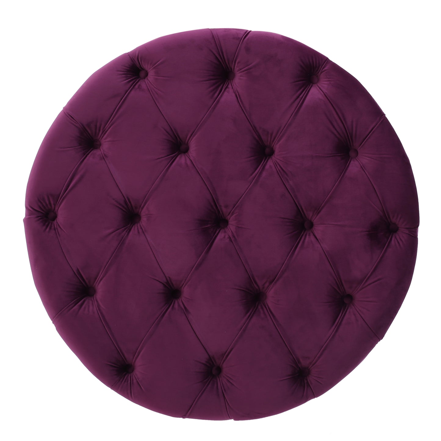 Solvista Velvet Button Tufted Stitched Round Footstool
