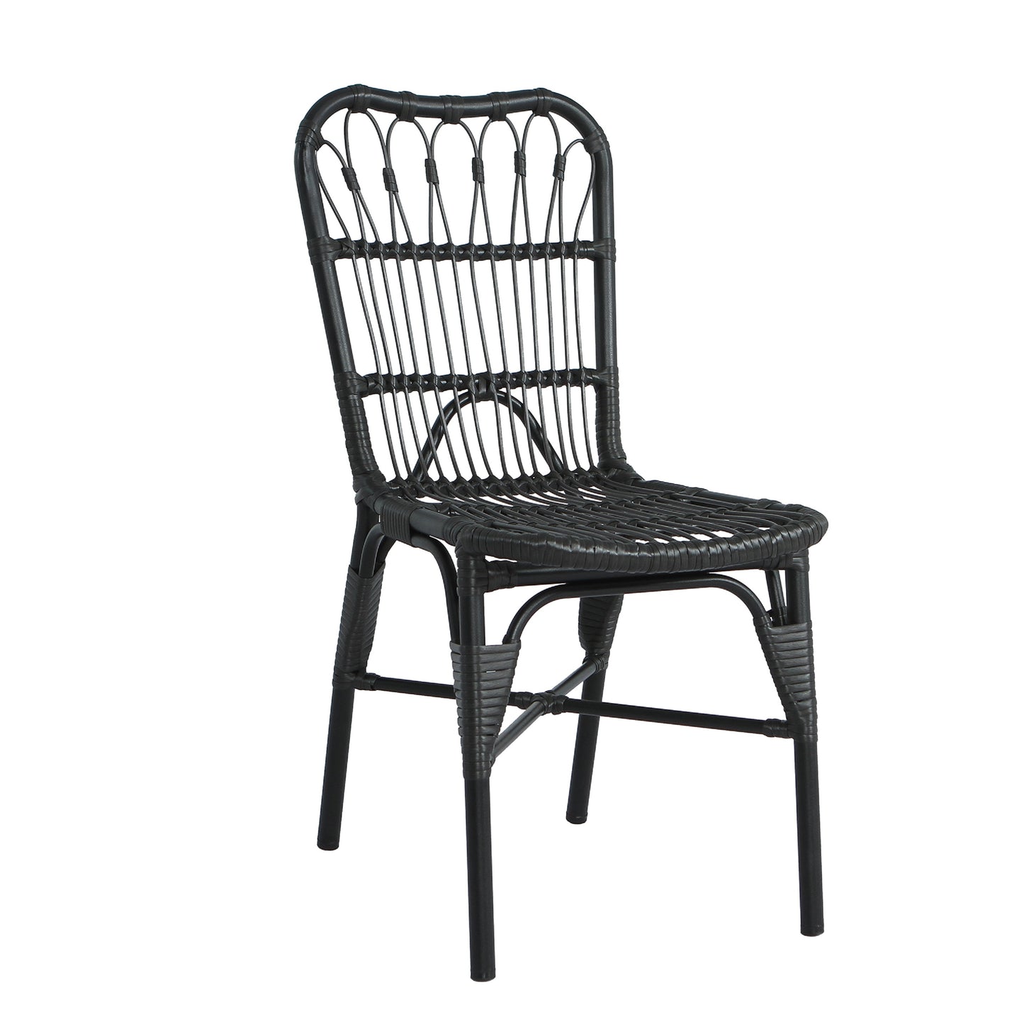 Grozer Outdoor PE Wicker Patio Dining Chairs,Set of 2