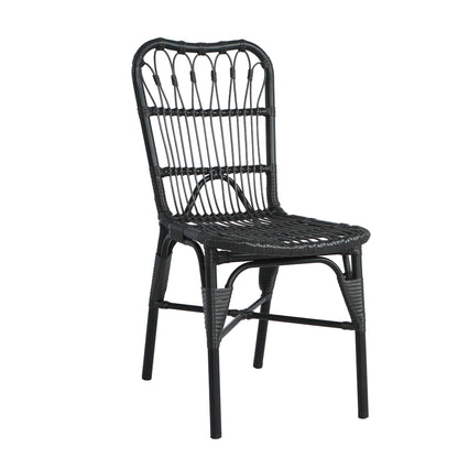 Grozer Outdoor PE Wicker Patio Dining Chairs,Set of 2