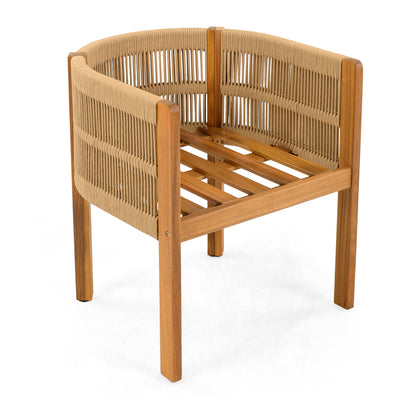 Sylvia Outdoor Dining Set with Acacia Wood Table and 4 Chairs,Waterproof Cushions