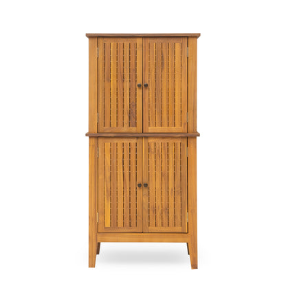 Eirion Outdoor Patio Storage Cabinet, Acacia Wood