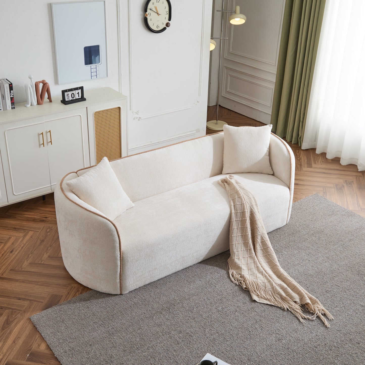 Coralna 82" Curved Sofa,3-Seater,Living Rooms,Bedrooms,Apartment Office
