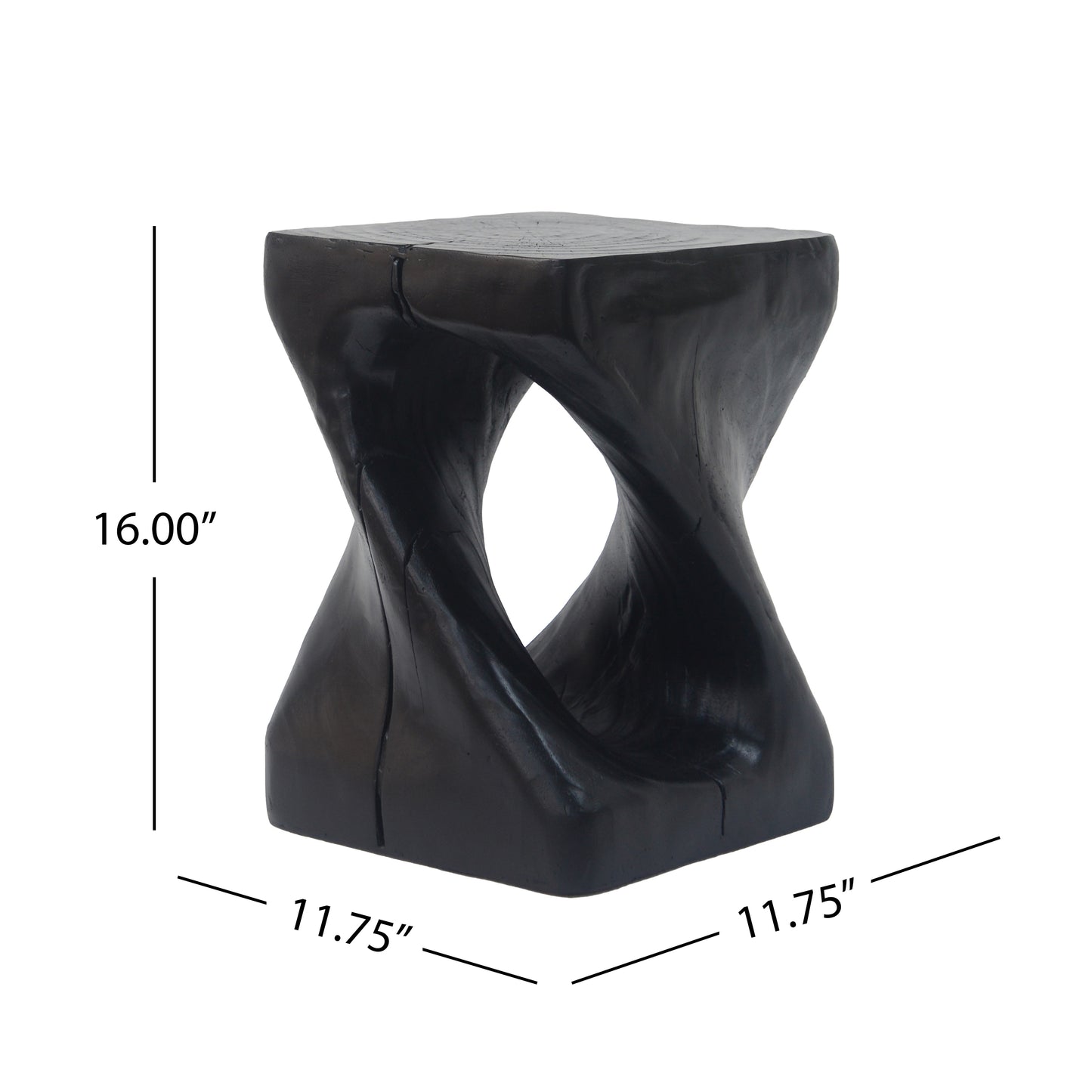 Woanar MGO Twist Shape Side Table, Wood-like texture
