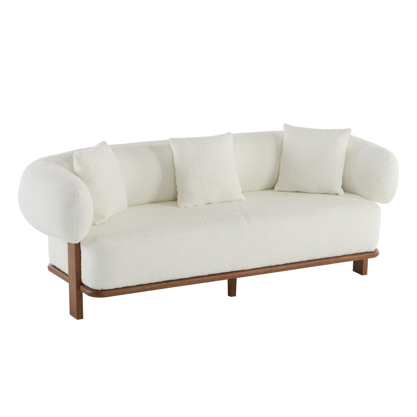 Warder Modern Round Arm Curved Soft Sofa