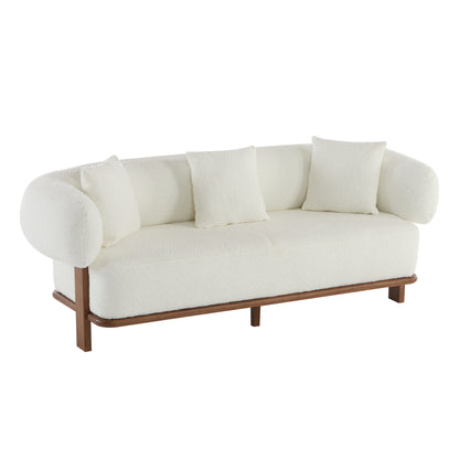 Warder Modern Round Arm Curved Soft Sofa