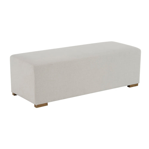 Daigojo Simple White Long Ottoman, Practical Furniture for Living Room and Bedroom