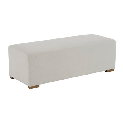 Daigojo Simple White Long Ottoman, Practical Furniture for Living Room and Bedroom