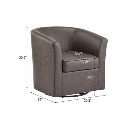 Jackson Orange Faux Leather Swivel Club Chair