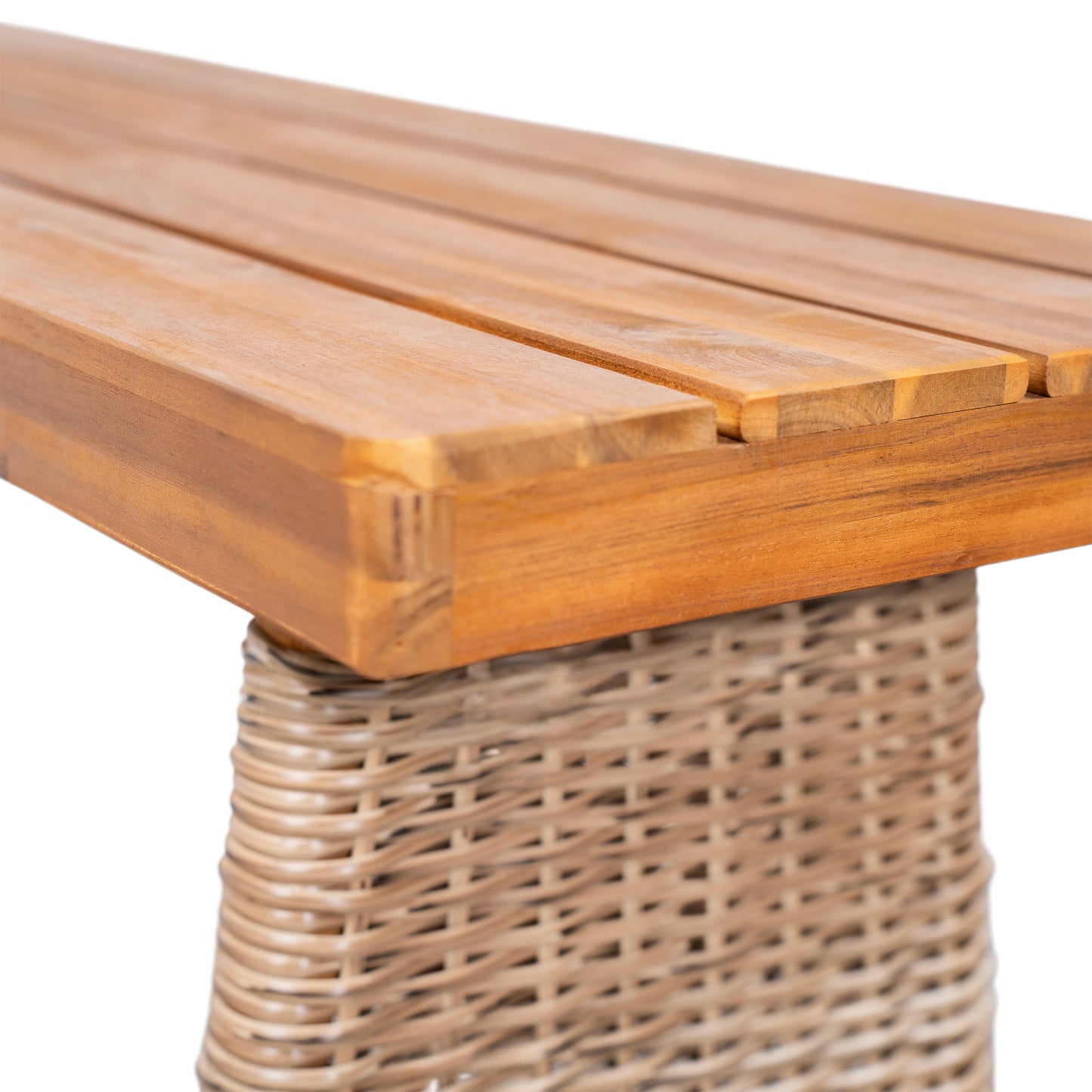 Vireor Outdoor Acacia Wood Bench, Southeast Asian charm