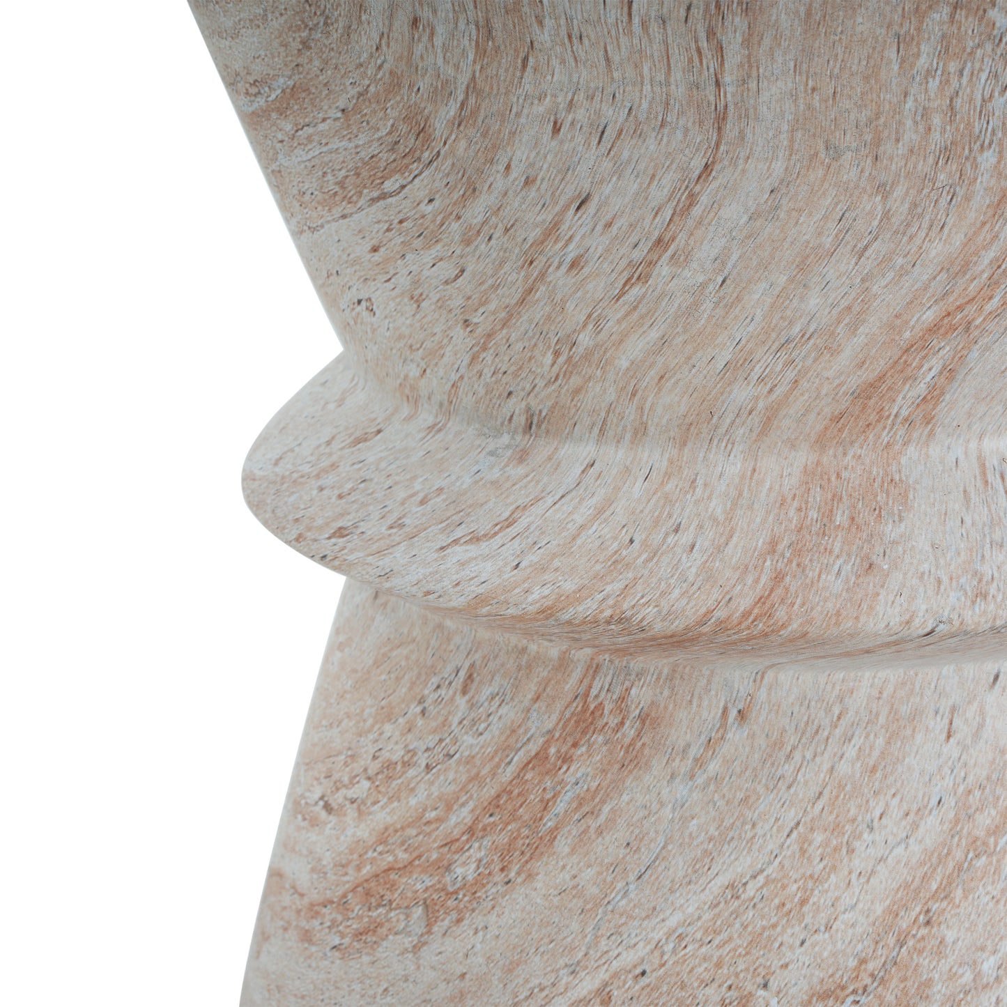 Lunaris Outdoor Lightweight Concrete Side Table,Travertine Finish