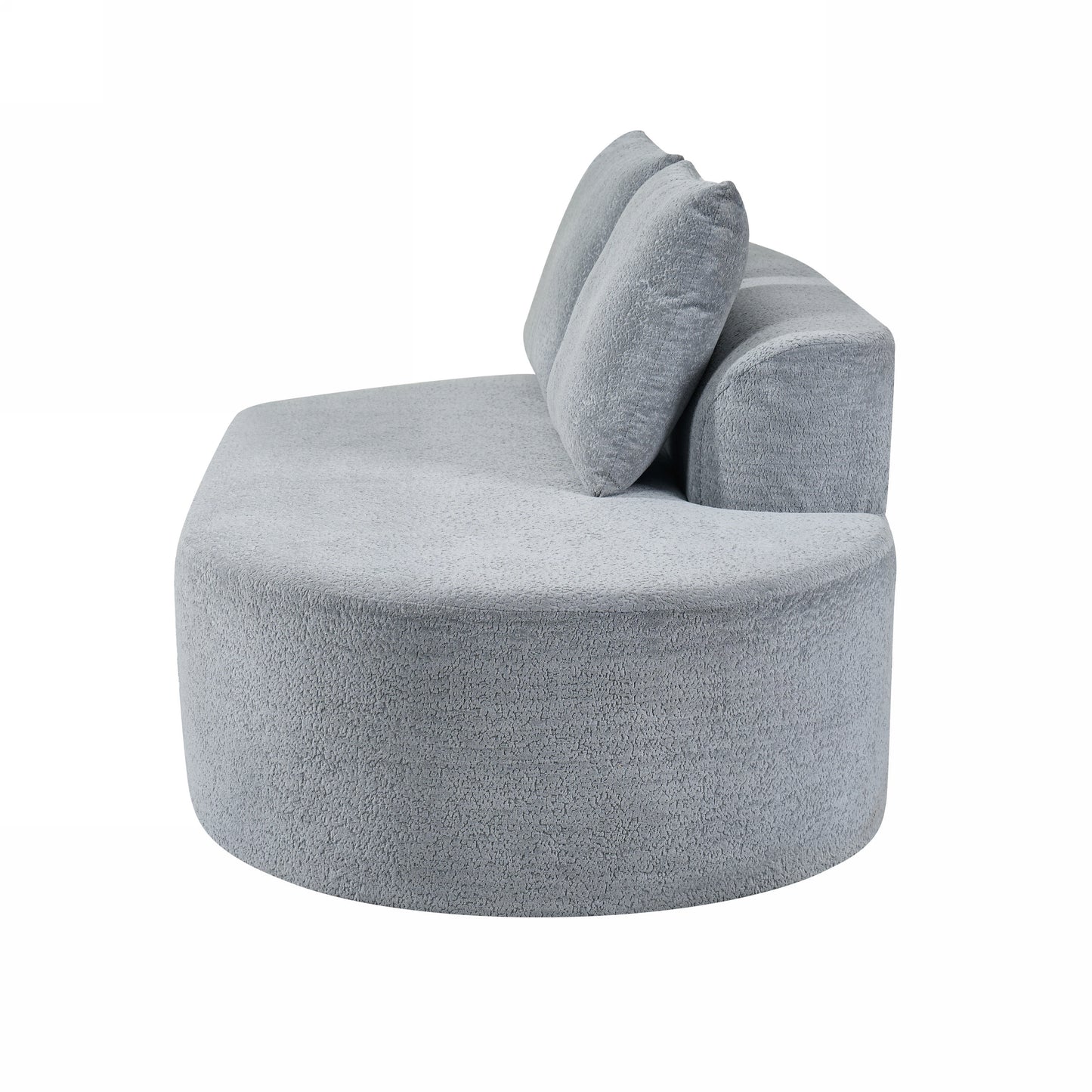 Orellar 116" Modern Curved Sectional Sofa with High-Density Fully Compressed Sponge and Chaise Lounge, Pearl Upholstery