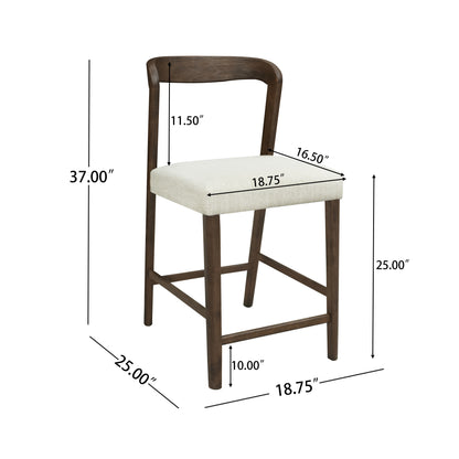Cavovasir Solid Rubber Wood Counter Stools,Set of 2