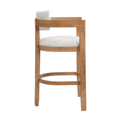 Thorn 30" Wooden Frame and Upholstered barstool with arm and back,Set of 2