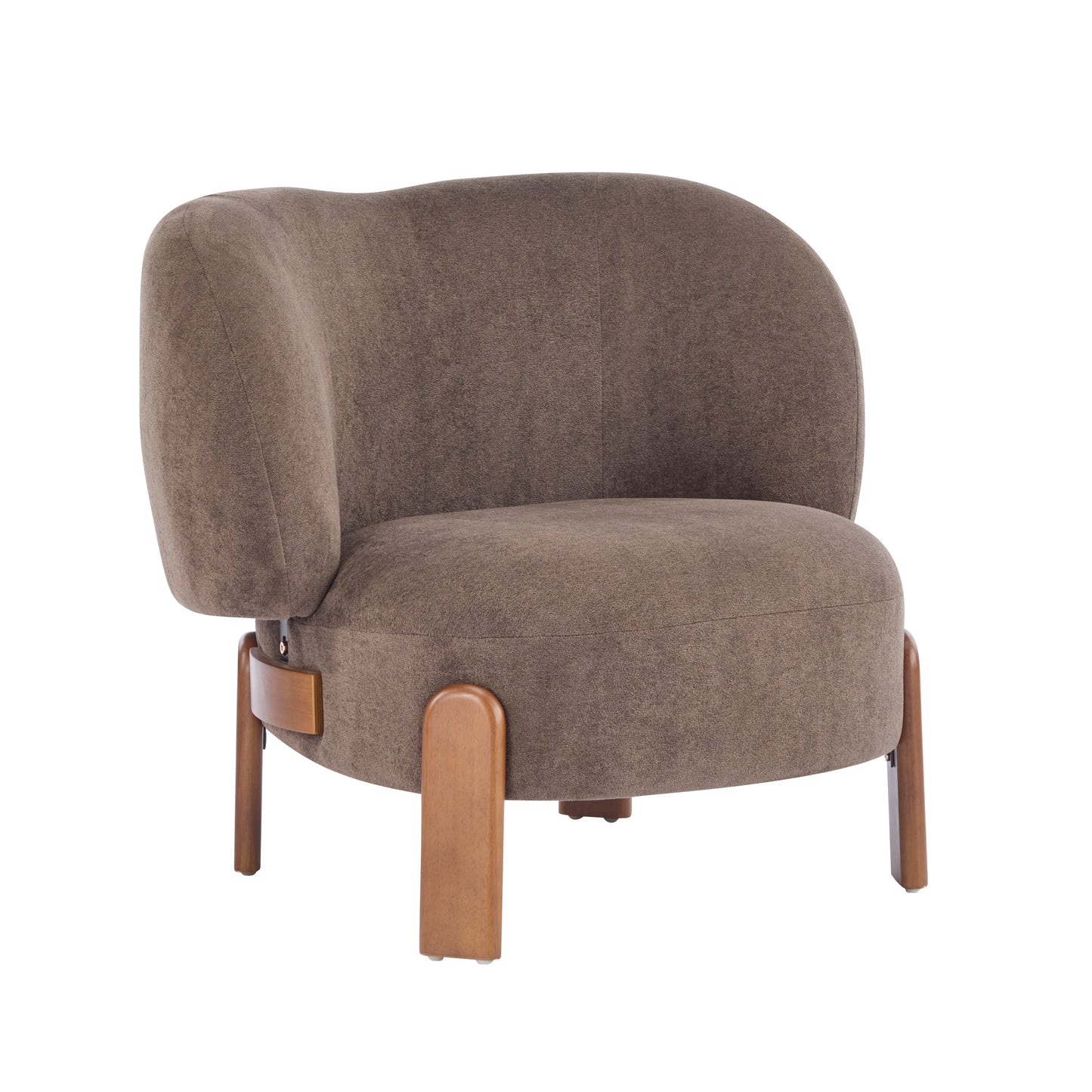 Demidorium Cozy Upholstery Solid Wood Wingback Armchair