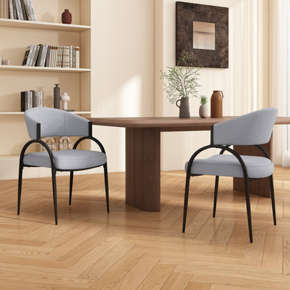 Eccho Upholstered Dining Chairs With Metal Legs