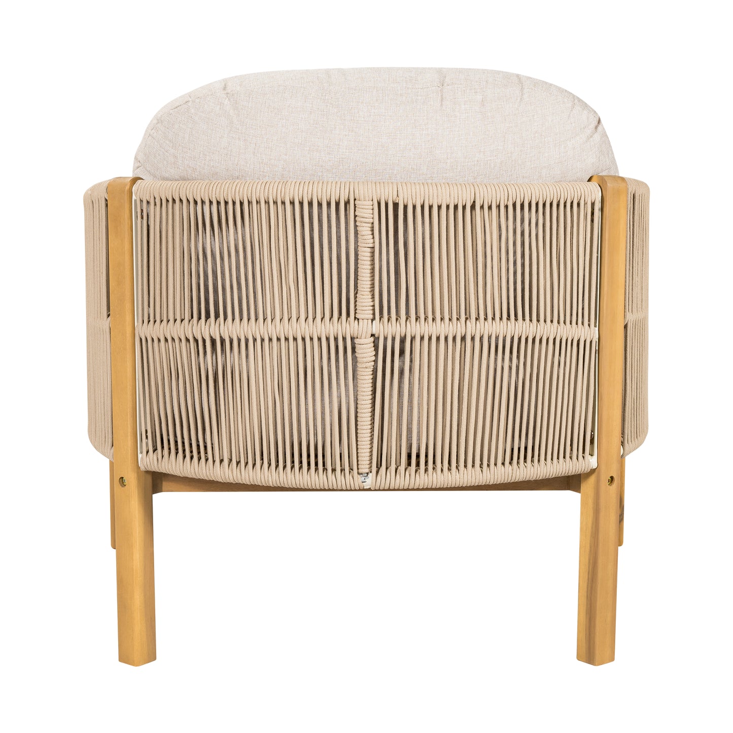 Ylaenor Outdoor Wood Club Chair, with Cushion