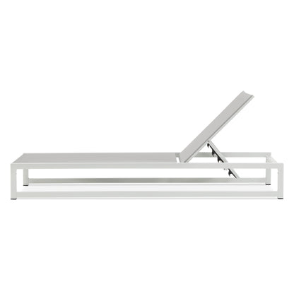 Tavilinin 5-Level Adjustable Outdoor Chaise Lounge, Durable Aluminum Frame & Textilene Mesh